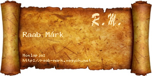 Raab Márk névjegykártya